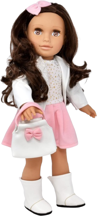 18 Inch Girl Doll, Fashion Doll with Fine Brown Hair for Styling Clothes