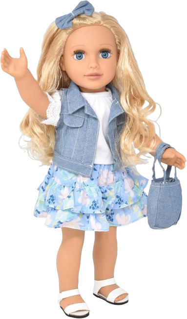 18 Inch Girl Doll, Fashion Doll with Fine Blond Long Hair